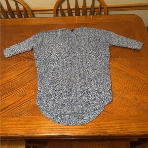 Express Blue and White Crew Neck Sweater